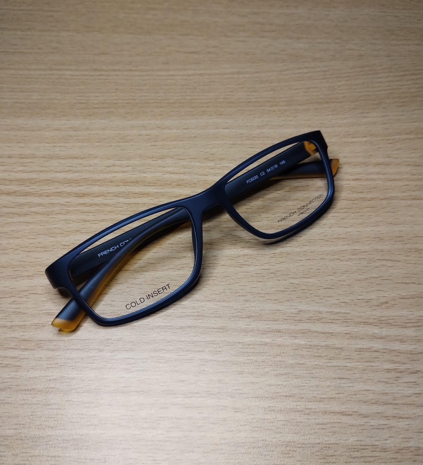 FRENCH CONNECTION FC8220 C2 54-16-145 Matte Blue, Yellow Rectangle Frame