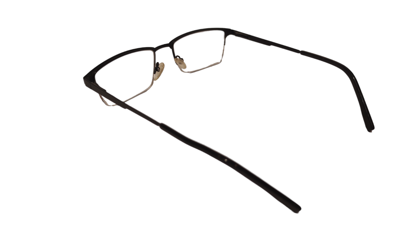 Black Metal Unisex Matte black Half Frame 52-18-140