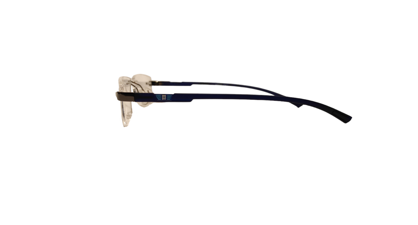 Design Italy Unisex Rimless Gun metal and Dark Blue Frame 98107 49-18-138