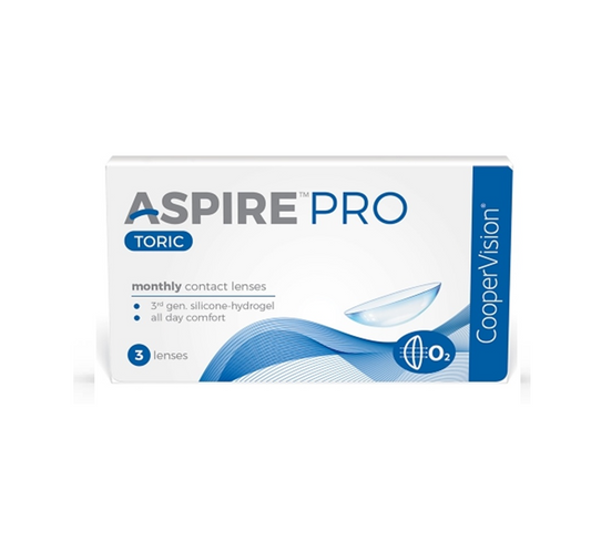Aspire pro toric Monthly Disposable Silicone Hydrogel contact lens for Astigmatism (3 lenses box)