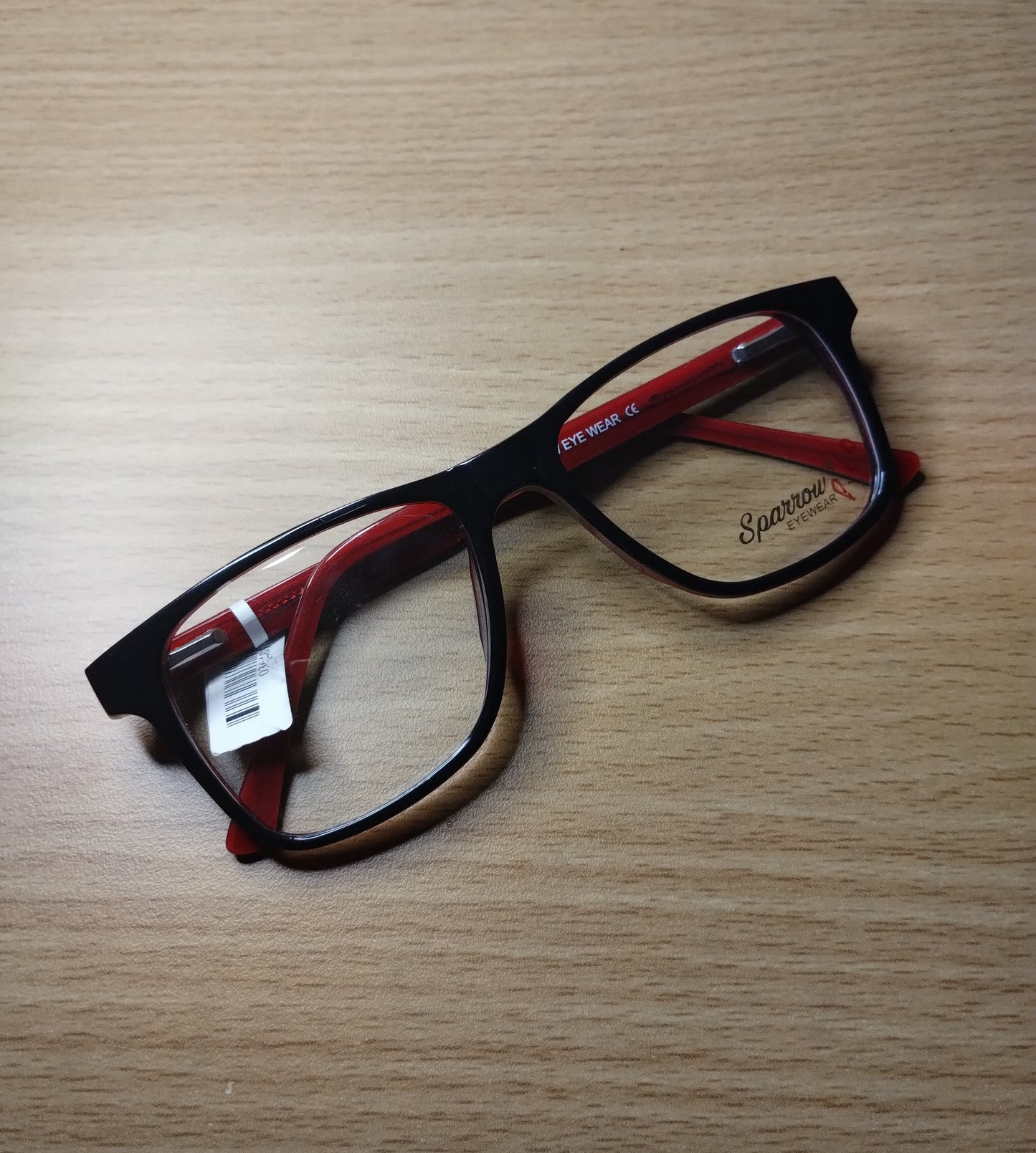 Sparrow M-9018 53-17-145 Black and Red Square Frame