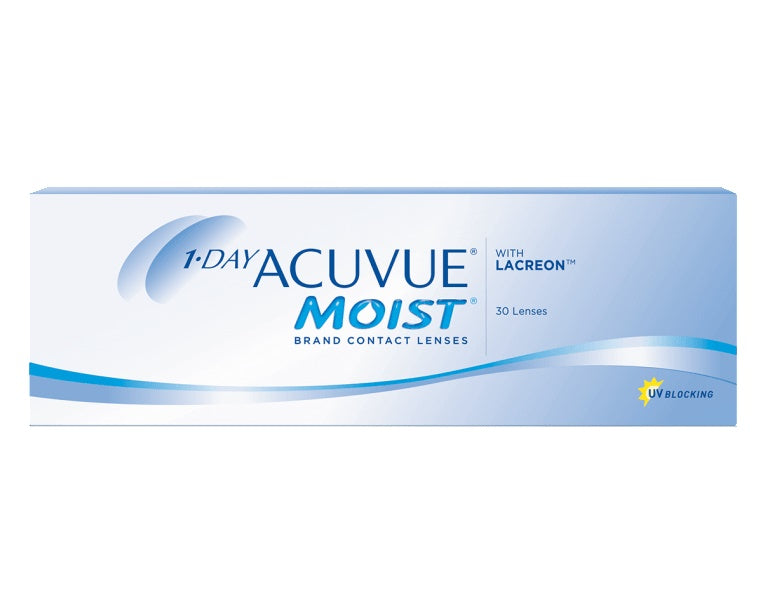 1-Day Acuvue Moist Daily Disposable Spherical Contact Lenses (30 lenses box)