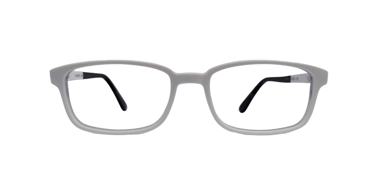 Page 4 Maze 52-19-145 White Curved Rectangle Unisex Prescription Eyewear