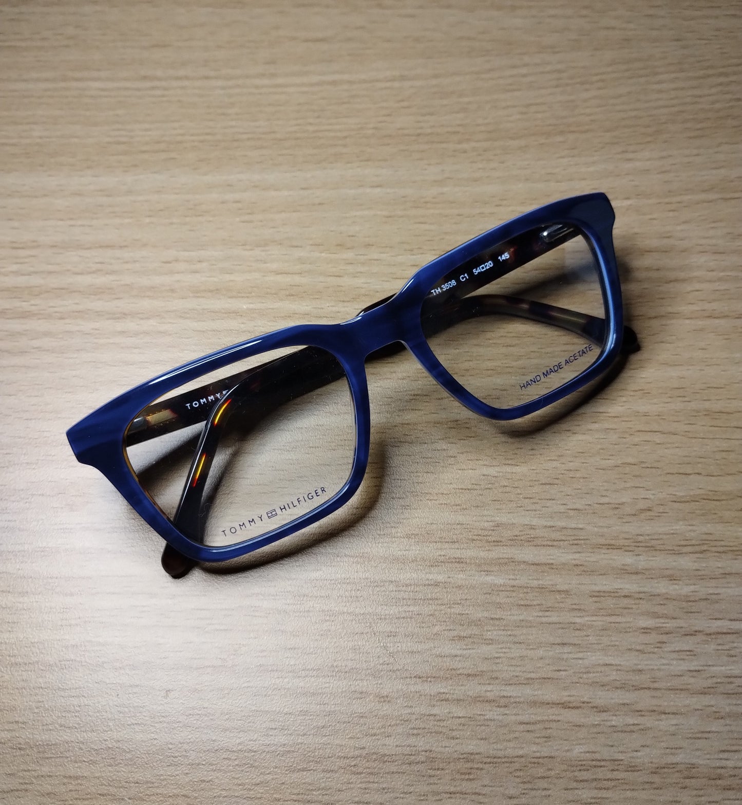 Tommy Hilfiger TH 3508 C1 54-20-145 Blue and Demi Amber Rectangle Frame